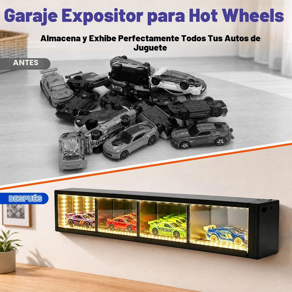 1/64 Diecast coche juguete coche exhibición pared garaje para 4 ranuras con