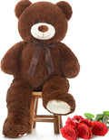 MorisMos Oso de peluche gigante de 3 a 36 pulgadas, oso de peluche grande marrón para novia y San Valentín, peluche grande para decoración de cumpleaños, Navidad, baby shower, marrón oscuro