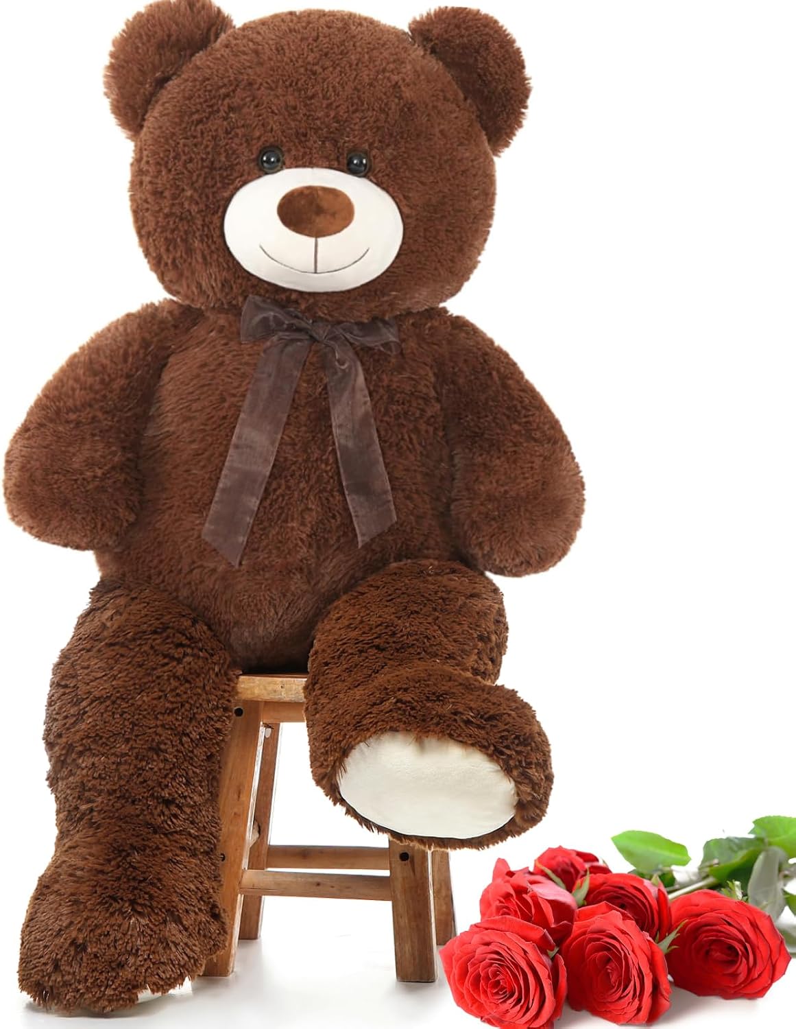 MorisMos Oso de peluche gigante de 3 a 36 pulgadas, oso de peluche grande marrón para novia y San Valentín, peluche grande para decoración de cumpleaños, Navidad, baby shower, marrón oscuro
