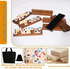 Rummy Cube - Juego original de cubo Rummy para 6 a 8 jugadores con 212 azulejos y 8 estantes de madera, juegos de mesa clásicos para familia y fiestas