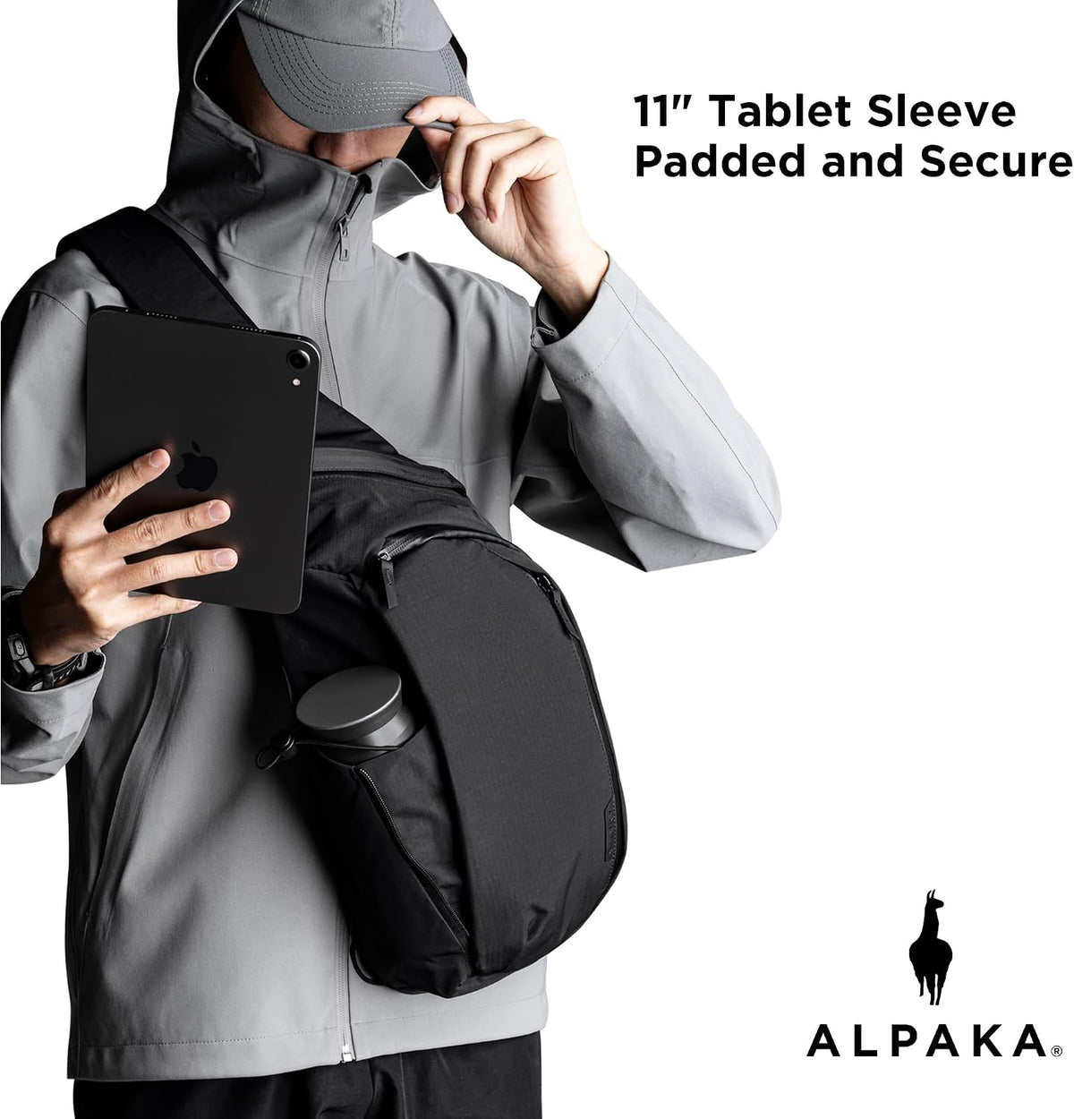 ALPAKA Metro Crossbody y bolsa con cremallera Pro – 7.5L bolsa cruzada para hombre, mochila bandolera – Se adapta a tablet de 11 pulgadas con cremallera YKK – Cartera delgada con cremallera con