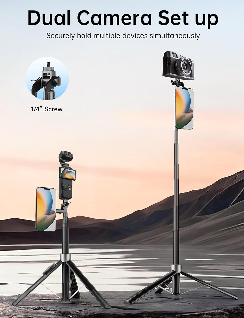 Trípode magnético para teléfono de 70 pulgadas, trípode para selfie stick para iPhone MagSafe y cámara