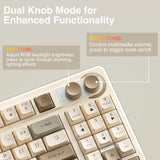 SOLAKAKA SK90 Teclado inalámbrico para juegos al 75% con perilla mu...