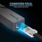 SABRENT Adaptador USB 3.0 a 2.5 Gigabit Ethernet – Adaptador de Red USB-A a 2.5GbE, Carcasa de Aluminio, Plug-and-Play, Retrocompatible con 10/100/1000/2500 Mbps, Alimentado por Bus (NT-UA25)