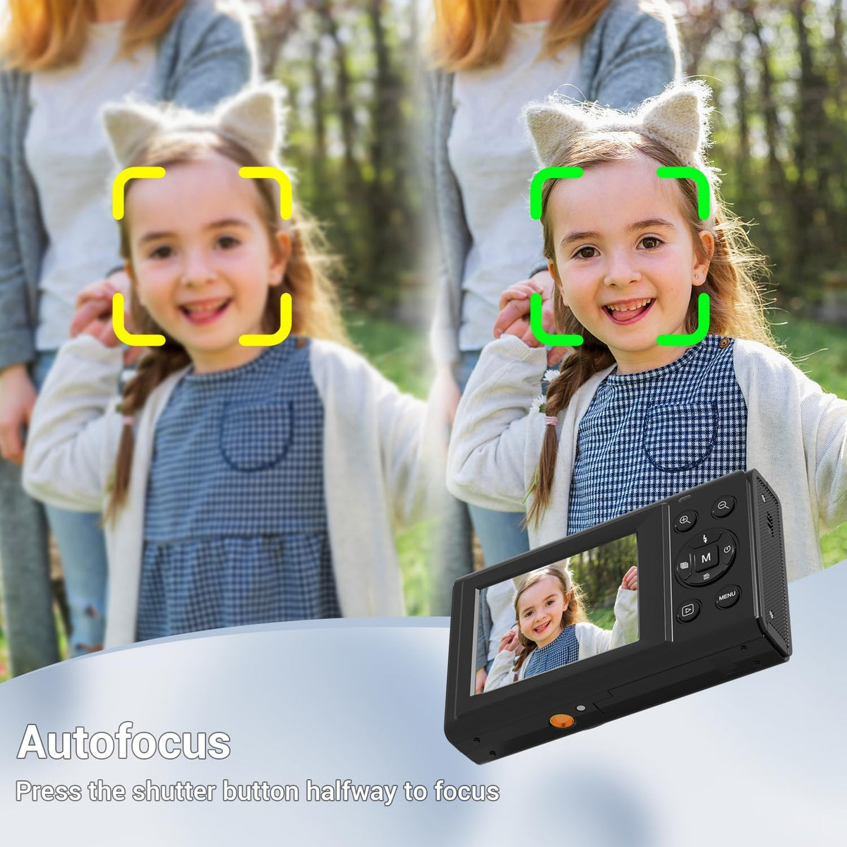 Cámara digital, cámara de enfoque automático de 4K 44MP con punto y...