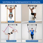 Kipika Barra de Dominadas para Pared - Barra de Tracción de Ubicación en Puerta, Capacidad de 500 LB, Construcción de Acero Reforzado para Gimnasio en Casa, Resistente con Ganchos para Bandas de Resistencia | Barra de Ejercicio Colgante para Entrenamiento