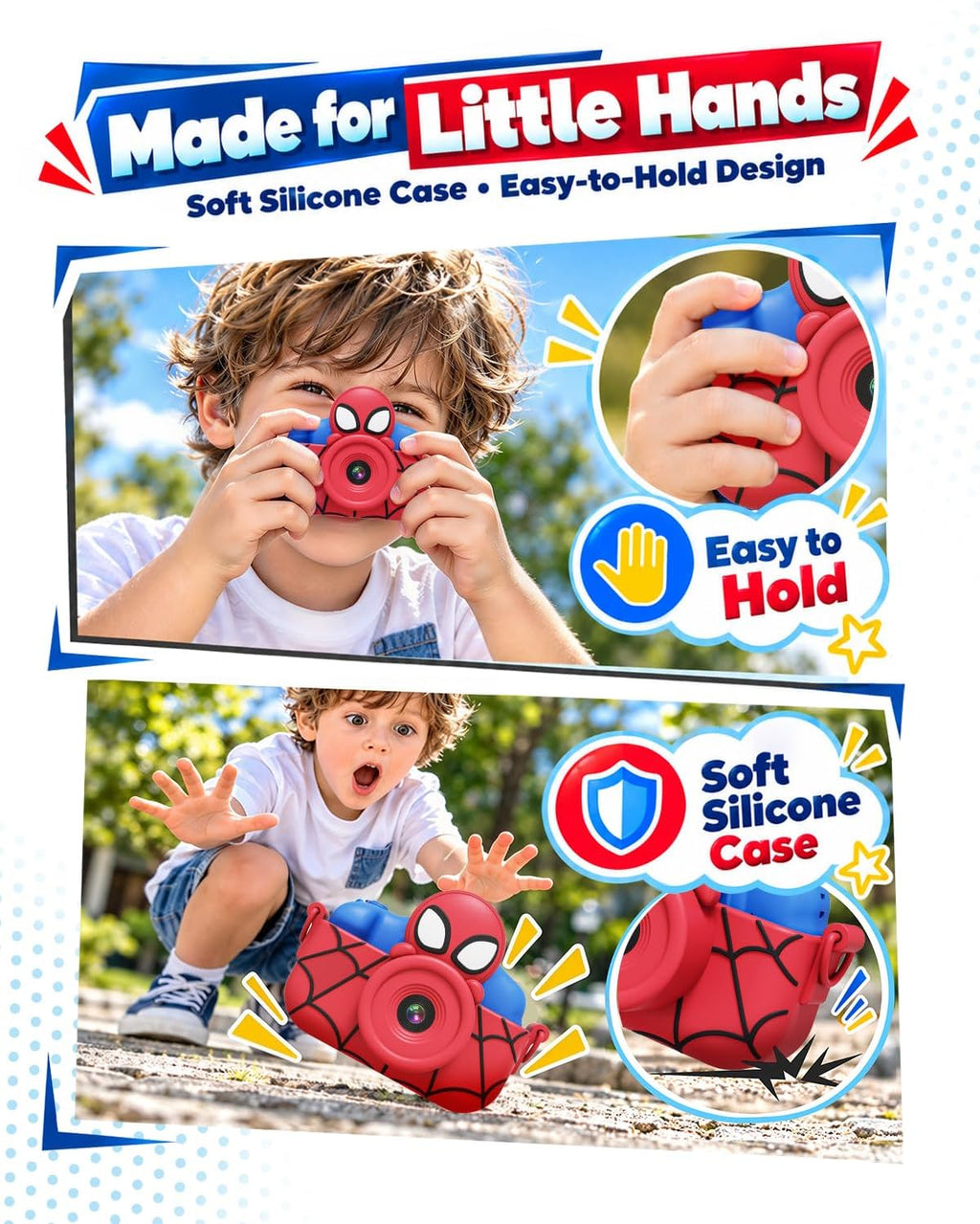 Juguetes de araña con cámara para niños de 3 a 8 años, cámara selfie para