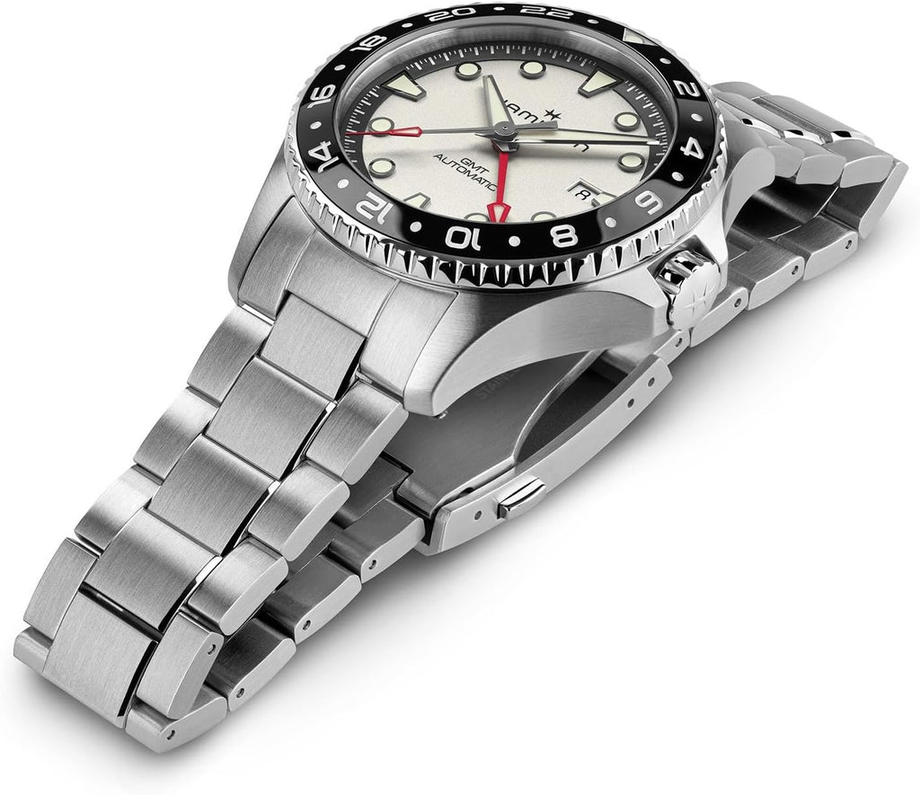 Hamilton Reloj para hombre automático azul marino caqui, acero inoxidable