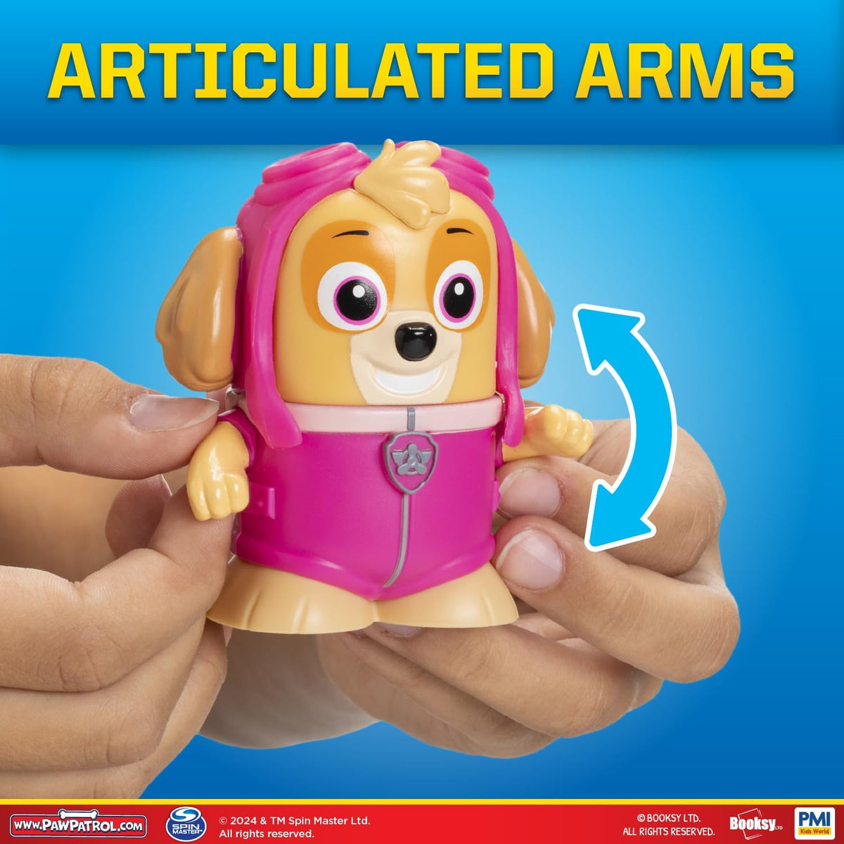 P.M.I. PAW Patrol - Paquete de 6 figuras de acción coleccionables con libros de cuentos ocultos, juguetes para niños y niñas de 3 a 8 años, licencia oficial, incluye Chase, Marshall, Skye, Rubble, Rocky y Liberty