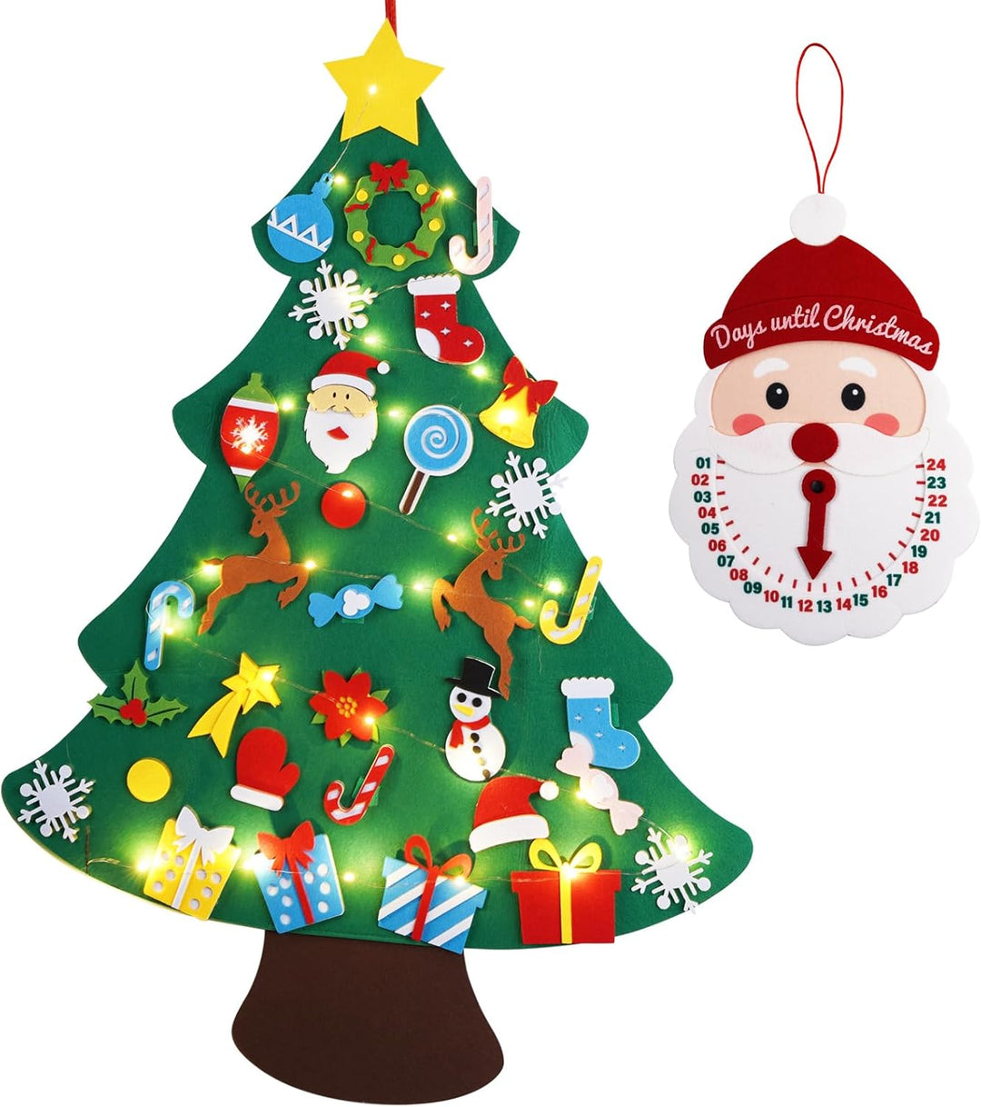 Juego de árbol de Navidad de fieltro de 3 pies calendario