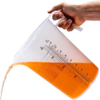 Medidor de un galón 128oz con tabla de conversión conveniente - Grado alimenticio resistente - Ideal para césped, productos químicos para piscinas, agricultura, lejía, pasatiempos para el hogar