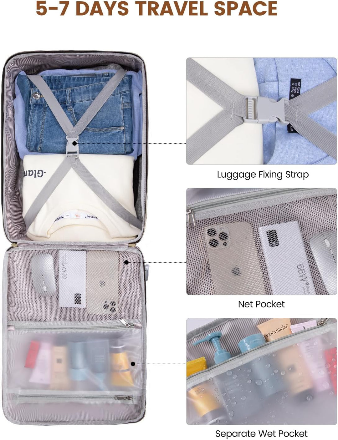 LOVEVOOK Mochila de viaje de 40 L para mujeres y hombres, equipaje...