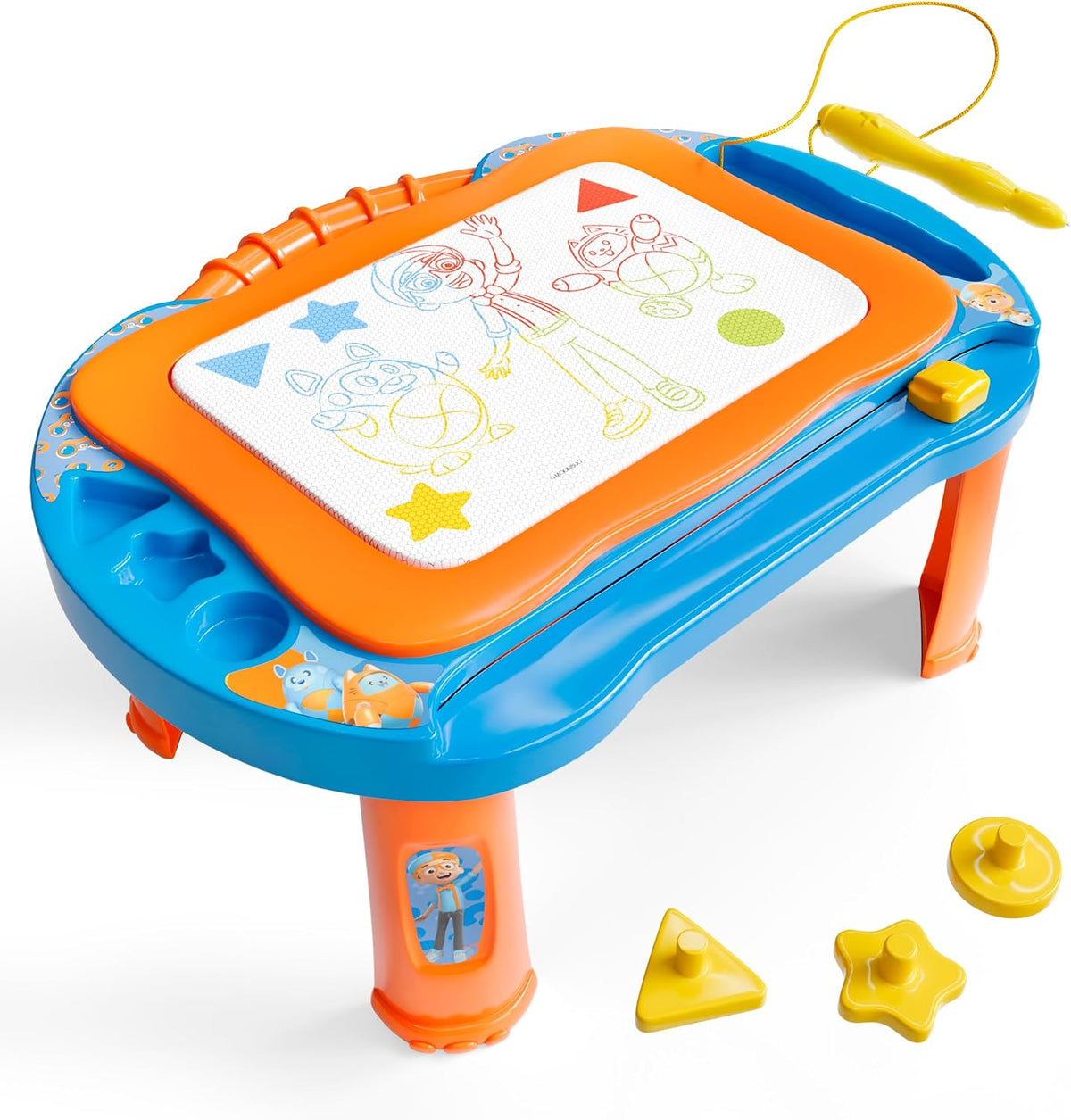 Lollipop Blippi - Tableta de escritura magnética para niños, juguetes ideales para bebés y niños pequeños, tablero de dibujo magnético con soportes, bolígrafo y sellos, juguetes de aprendizaje