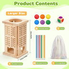 Montessori - Juegos de mesa de madera, 42 palos coloridos juguetes de aprendizaje de matemáticas para niños de 3, 4, 5, 6 años, juegos de mesa para niños de 4 a 6 años, juguete de habilidades motoras finas, juego de viaje familiar, regalos para niños y
