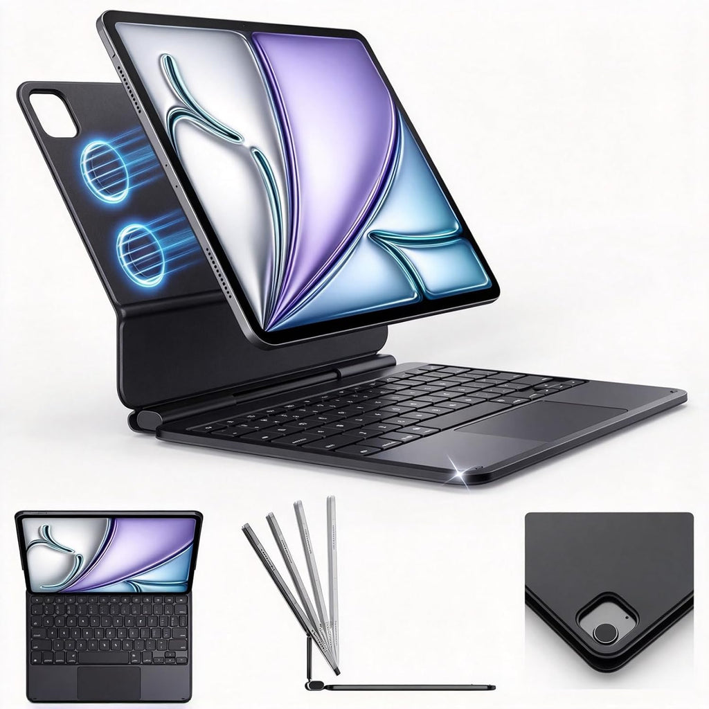 BOBOLEE Funda de teclado delgada de aluminio para iPad Air de 13 pulgadas