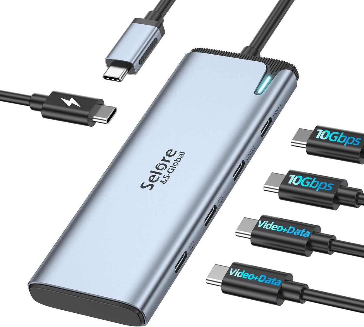 Selore&S-Global, SEUC6101B-US, hub USB 4