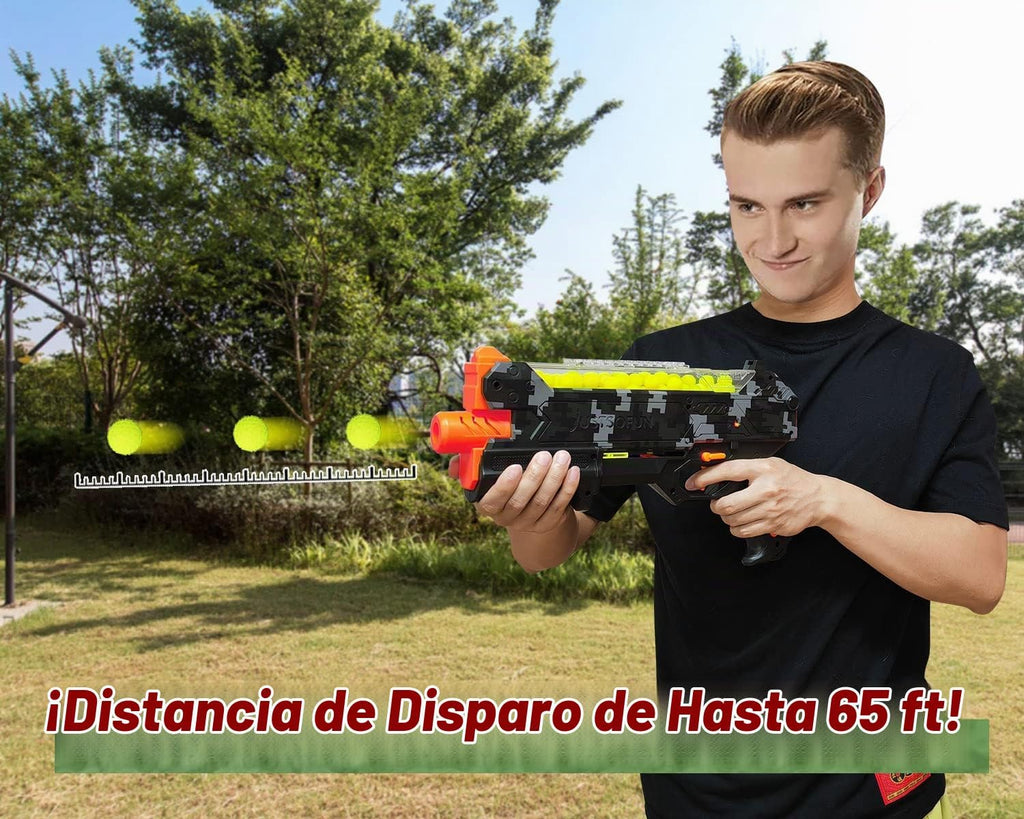 YTSWELE Pistola Blaster con gafas protectoras con pistón de resorte y 100 rondas para hasta 110 FPS compatible con dardos Nerf Hyper Rounds, fácil de recargar, soporta hasta 50 rondas (camuflaje)
