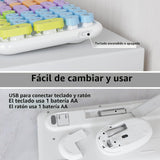 MPTOG Combo de teclado y mouse inalámbricos retro, teclas flotantes...