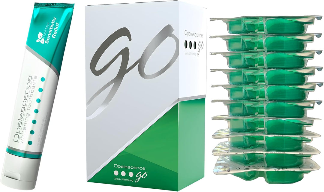 Opalescent GO 15 bandejas blanqueadoras de dientes y pasta de dient...