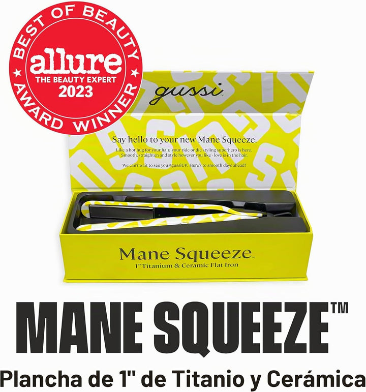 GUSSI HAIRCARE Hair Mane Squeeze - Plancha de titanio y cerámica de...