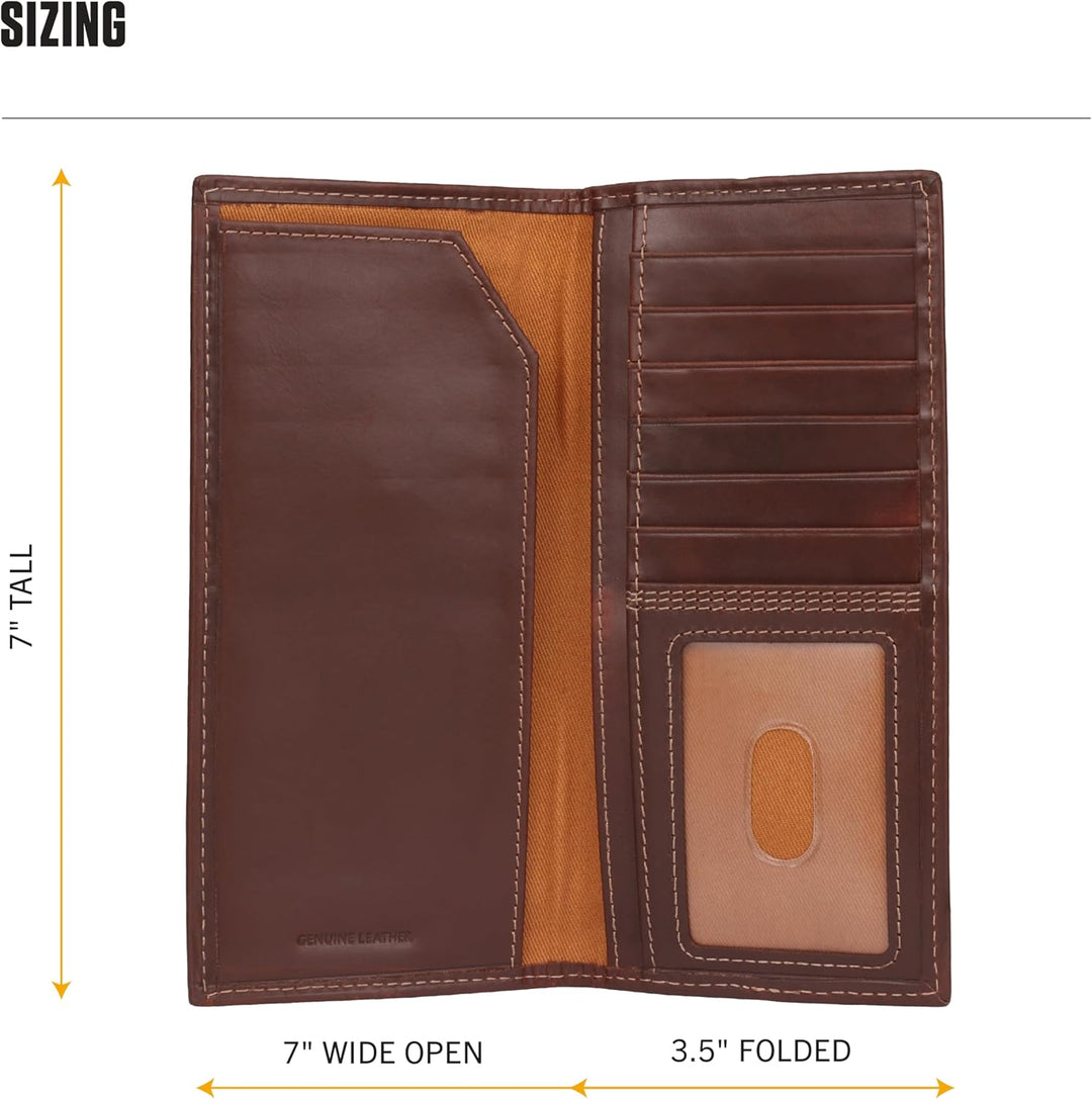 Carhartt Cartera de cuero para hombre con triple puntada, cuero dur...
