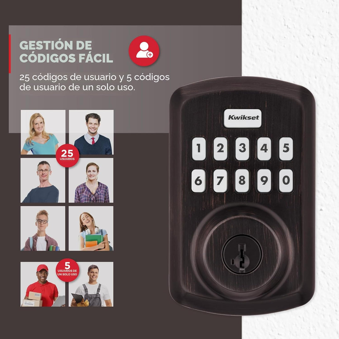 Kwikset Powerbolt 250 - Cerradura electrónica de transición con tec...