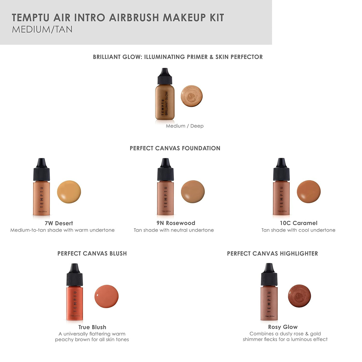 TEMPTU Kit de maquillaje Air Intro Airbrush: juego de 9 piezas incl...