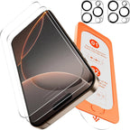 OMOTON Protector de pantalla de vidrio mate para iPhone 16 Pro, paquete de