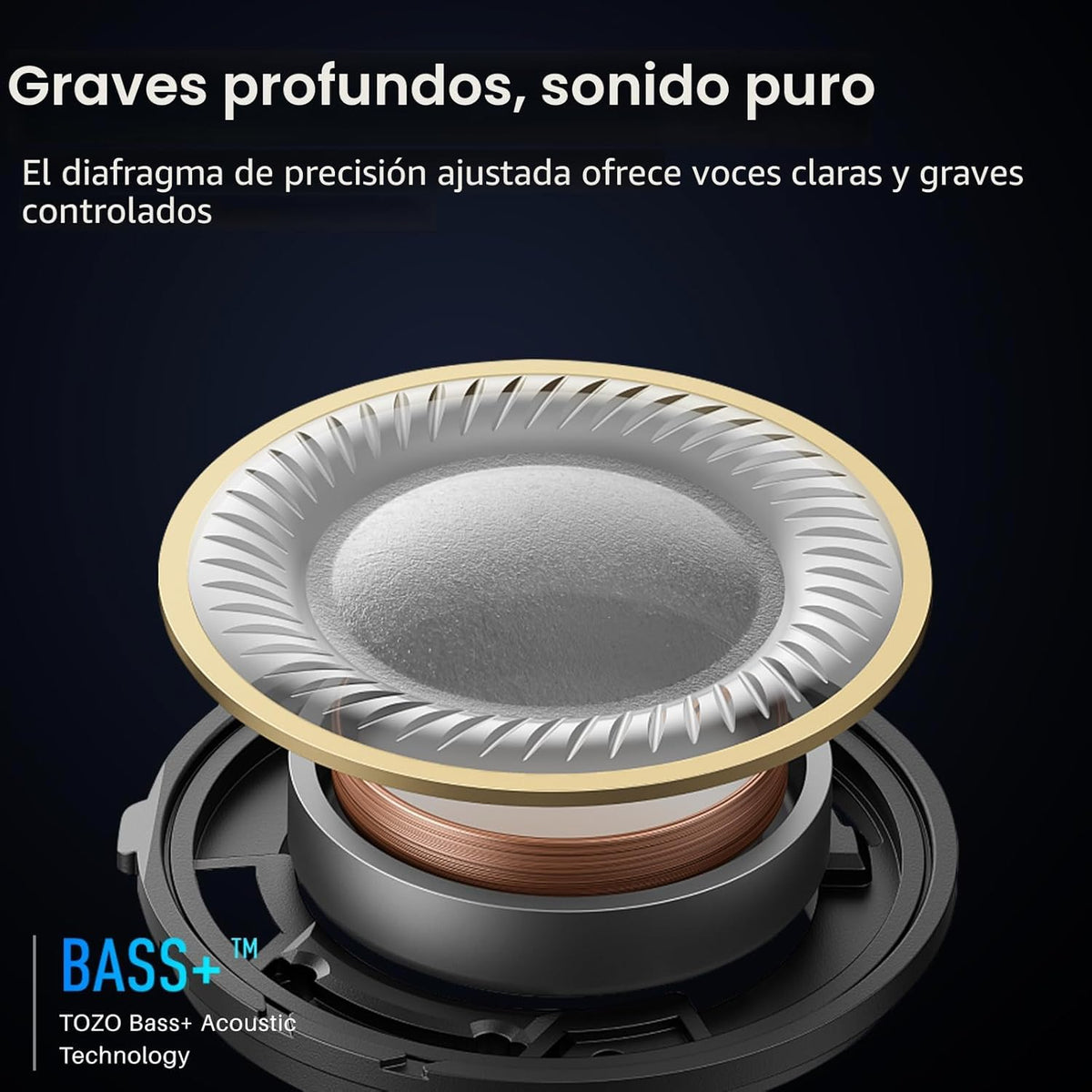 TOZO Auriculares inalámbricos A1 Bluetooth 5.3 de peso ligero en el oído, Azul