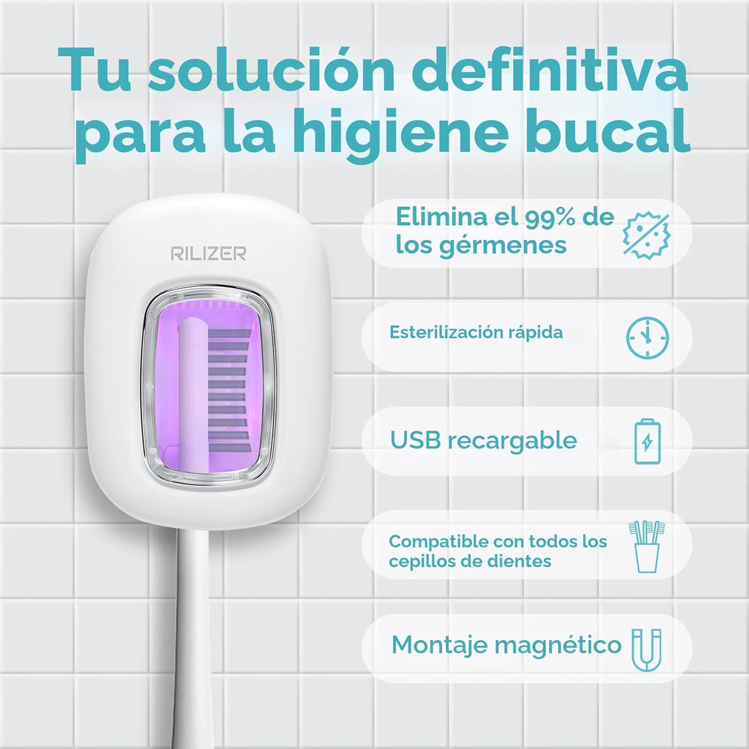 RILIZER Cubierta desinfectante para cepillos de dientes UV, tapa de...