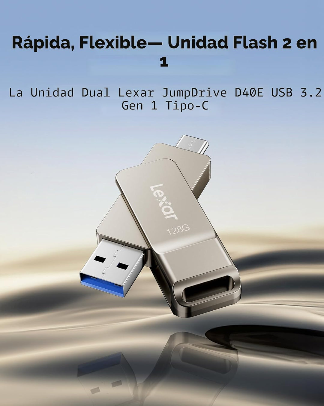 Lexar D40E 128GB Dual USB 3.2 Gen 1 Tipo-C Unidad Flash de Salto, U...