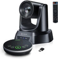 TONGVEO Sistema de cámara de conferencia PTZ con seguimiento automático AI con micrófonos Bluetooth, zoom óptico 3X USB3.0 1080P 60fps, solución de videoconferencia todo en uno gran angular de 93°