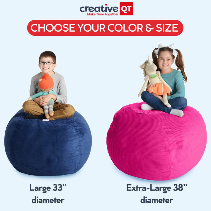 Creative QT Stuff 'n Sit - Funda de almacenamiento de puf grand...
