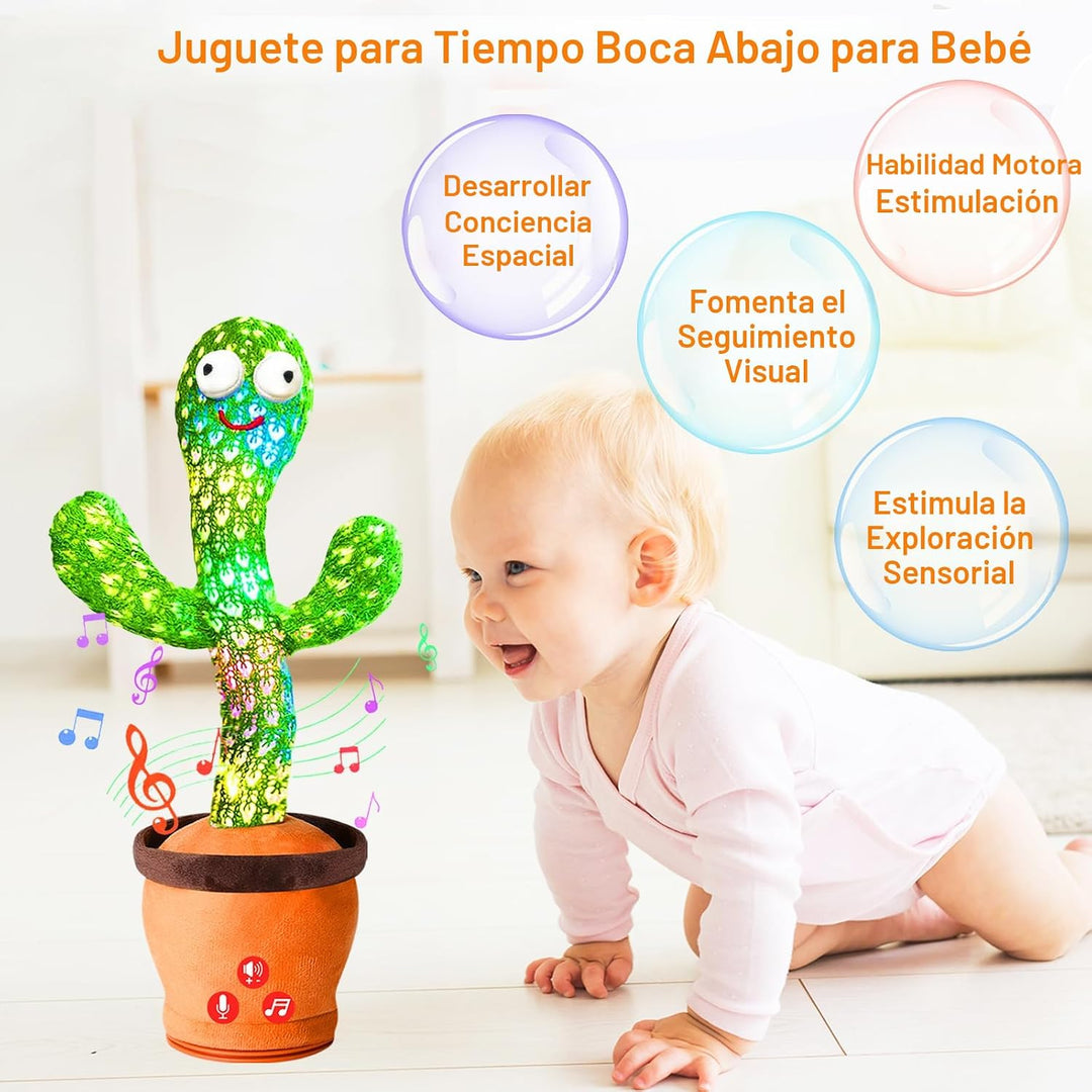 Juguete recargable de cactus parlante que baila que imita la espald...