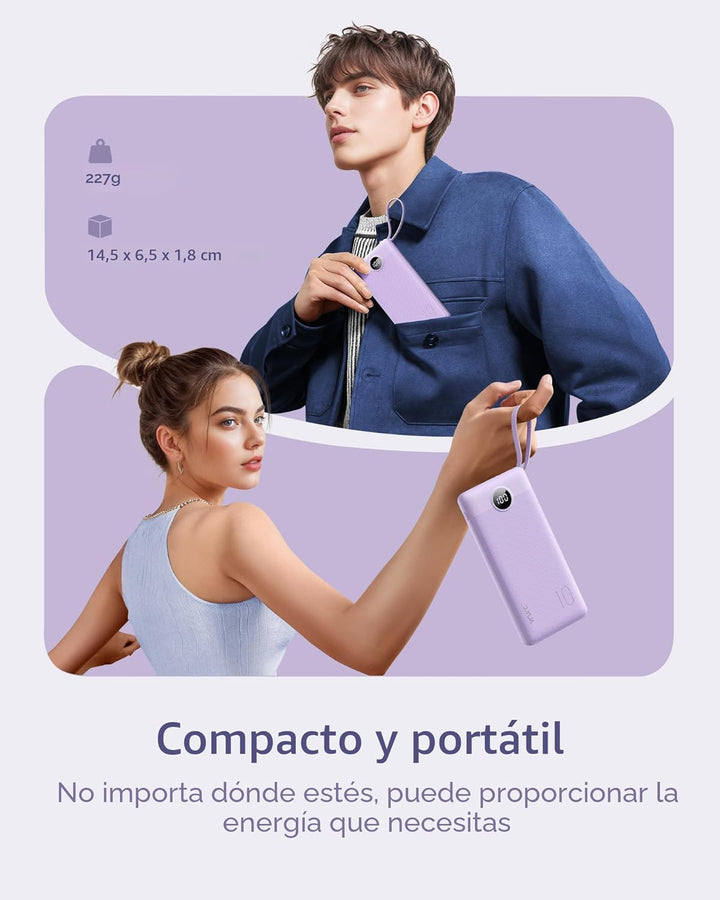 VRURC Cargador Portátil Power Bank, Paquete de Batería de 10000mAh...