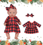 Sweet Dolly Ropa de muñeca de bebé recién nacido, a cuadros
