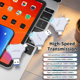 Unidad flash USB 3.0 para iPhone 256GB: memoria externa 3 en 1 con...