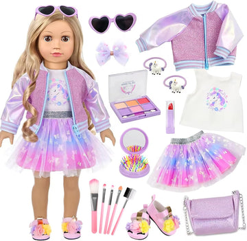Set de Maquillaje y Ropa para Muñeca Americana de 18 Pulgadas Inclu...