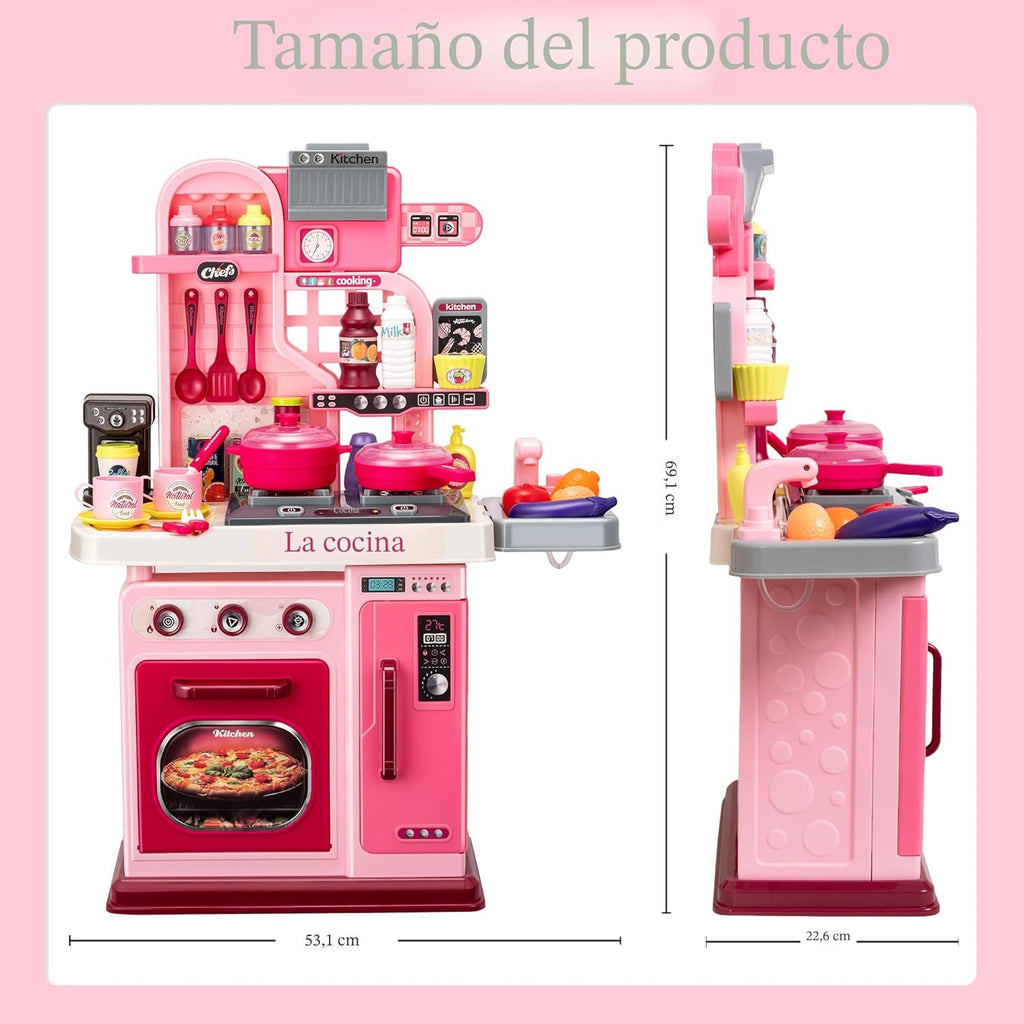Juego de cocina para niños - 53 piezas: estufa de cocina, fregadero...