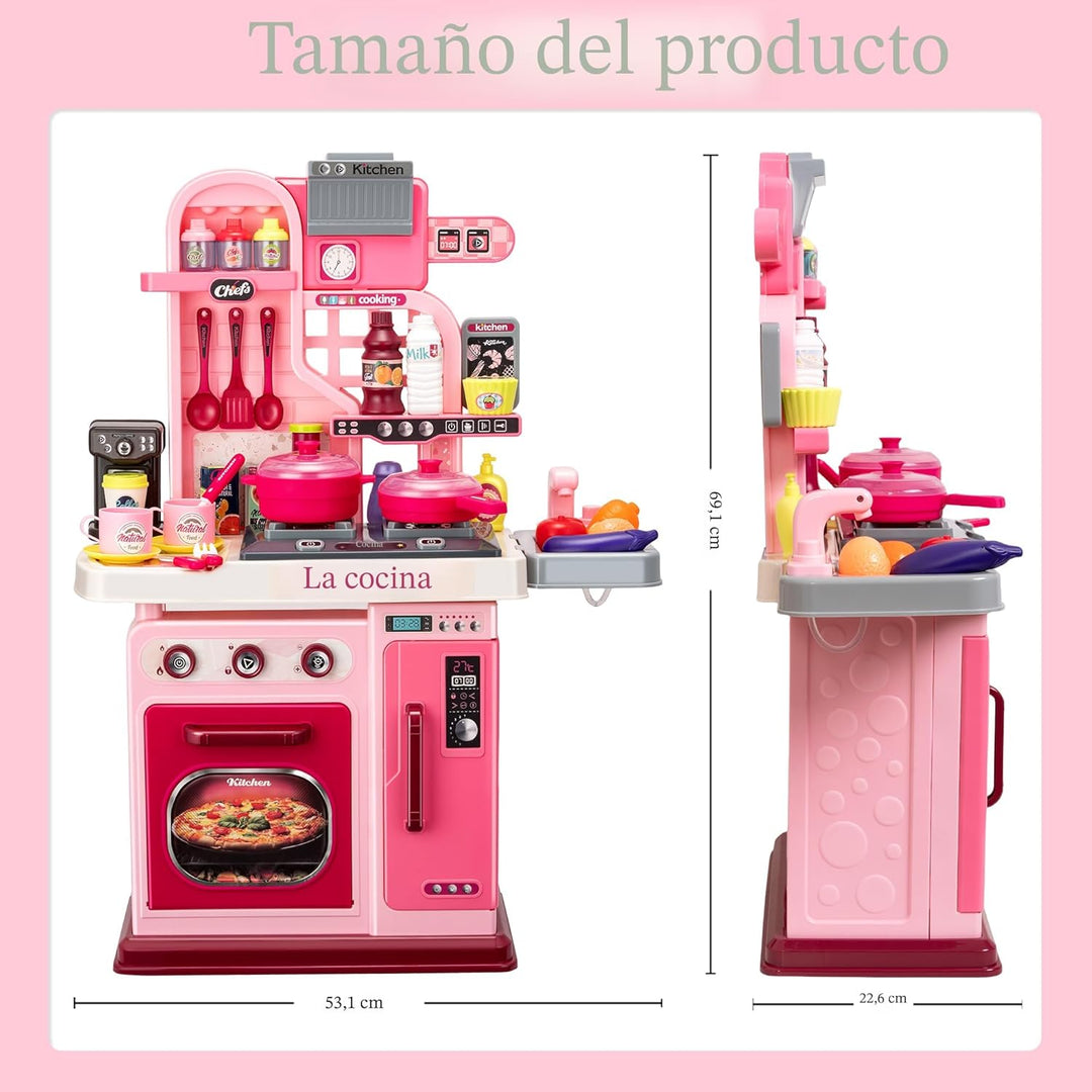 Juego de cocina para niños - 53 piezas: estufa de cocina, fregadero...