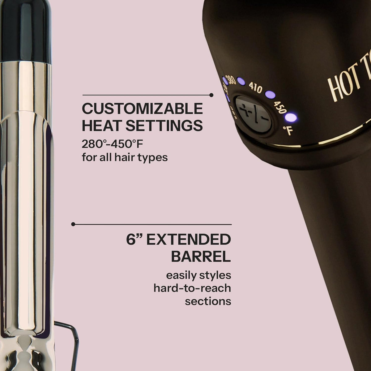HOT Tools Rizador profesional de oro de 24 quilates de barril exten...