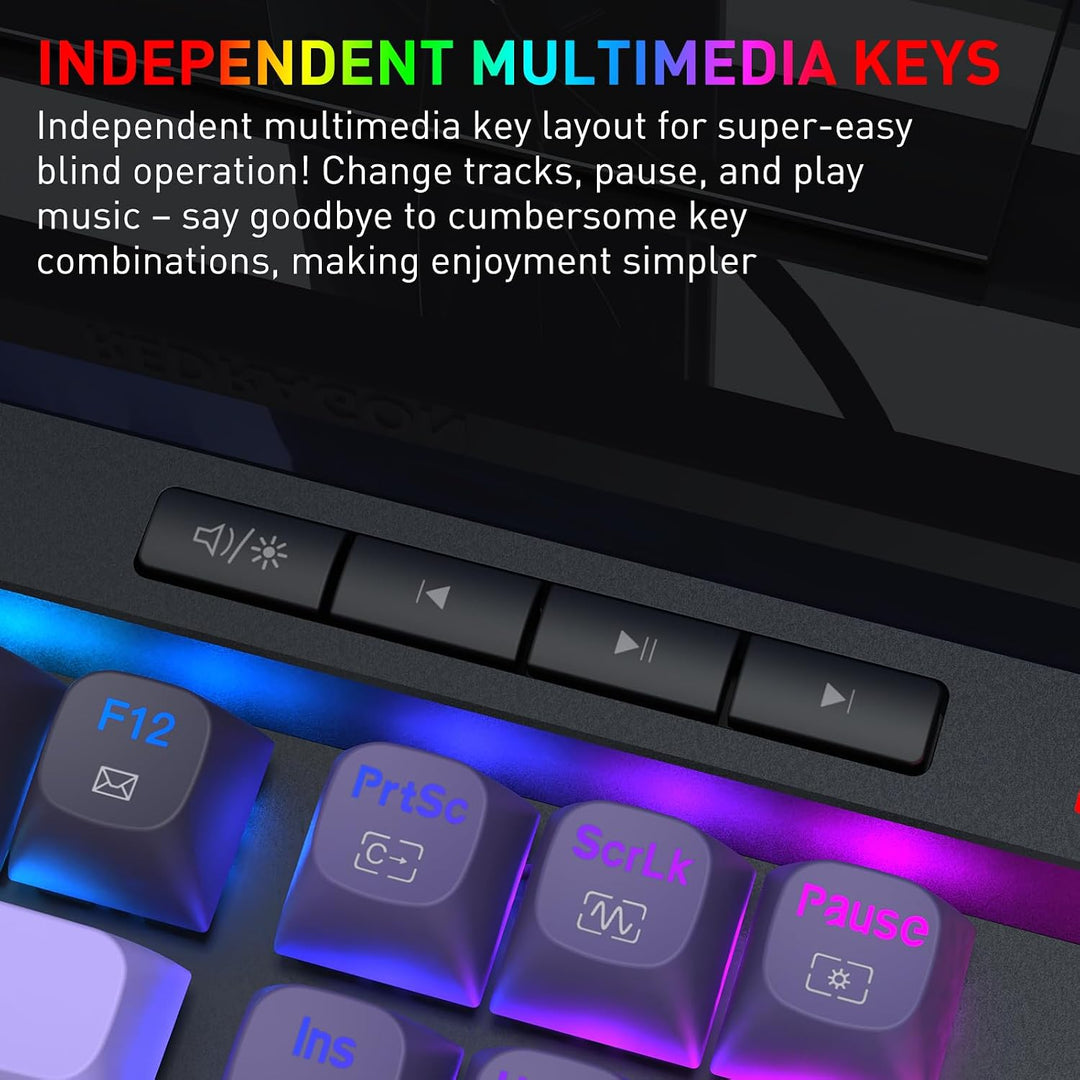 Redragon K580 HE - Teclado para juegos de disparo rápido, 100% 104...