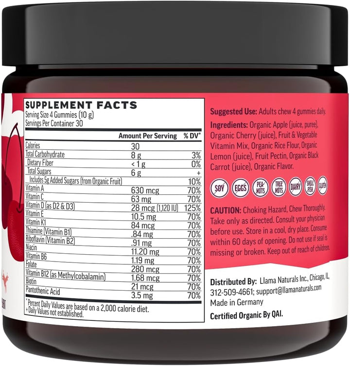 Llama Naturals Multivitamin para Mujeres y Hombres, Gomitas Veganas...