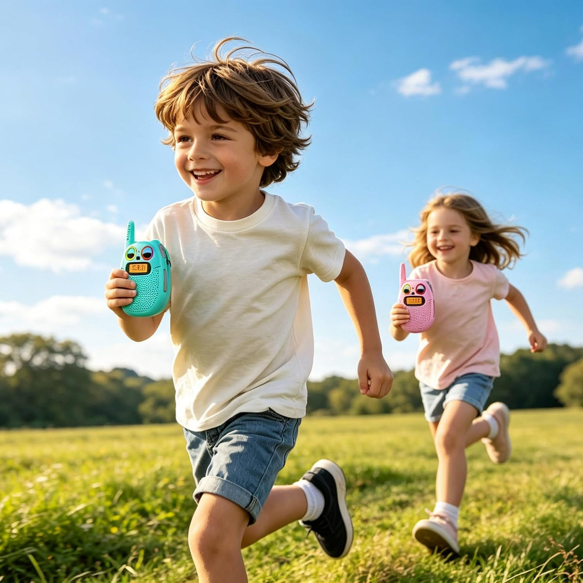 Qniglo Walkie Talkies para niños recargables paquete de 2 juguetes para