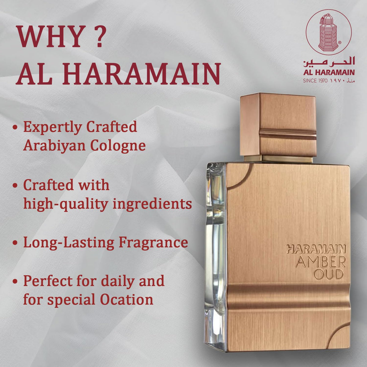 Al Haramain Amber Oud Eau De Parfum en espray de 2.0 onzas líquidas...