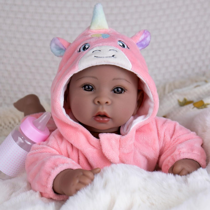 Aori Muñecas Bebé Negras de 17 Pulgadas, Muñeca Negra Realista con...