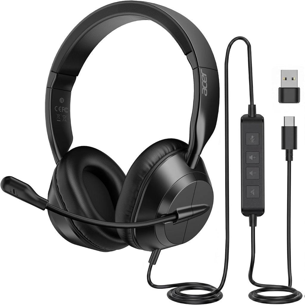 Acer Auriculares con micrófono para PC, micrófono con cancelación de ruido
