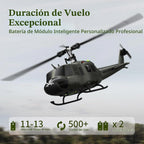 Helicóptero RC UH-1 - Helicóptero de control remoto coleccionable Huey con vuelo estacionario automático para adultos, principiantes, escala 1/27, 2 baterías