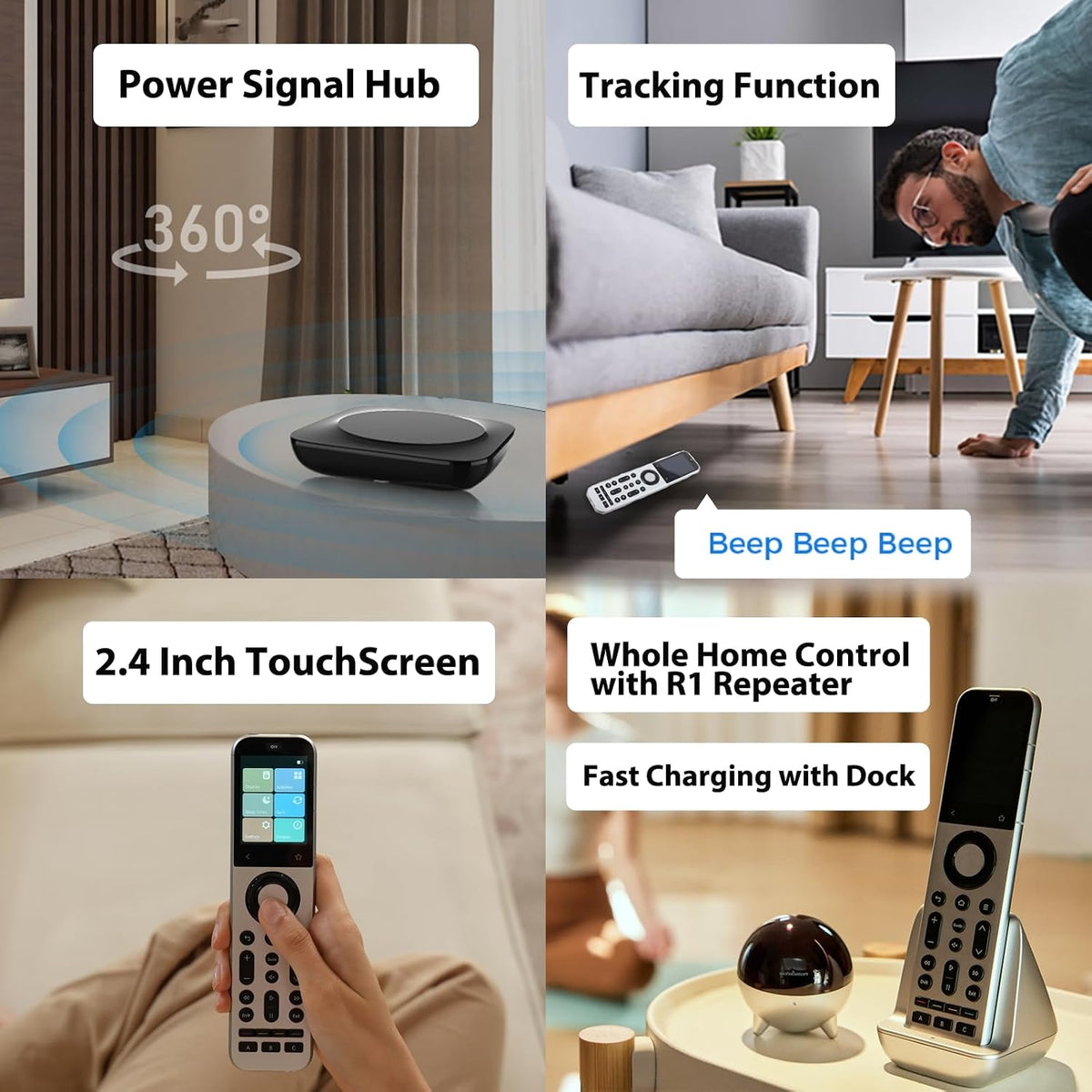 SofaBaton Control remoto universal X2 con repetidor IR R1, pantalla táctil, 2.4 GWiFi, BT, IR, RF, teclado numérico, temporizador de sueño, control remoto inteligente todo en uno con actividades