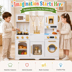 Cocina de madera para niños con 25 accesorios de comida de juguete
